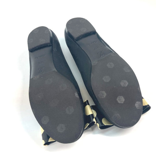 LOUIS VUITTON pumps Patent Leather, Canvas black Vernis Yayoi Kusama collaboration ribbon ribbon dot polka dot 36.5