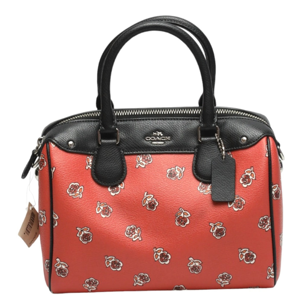 COACH Handbag F55465 leather Orange x Black 2WAYShoulder Bag Crossbody Mini Boston Unused item Women Used Authentic