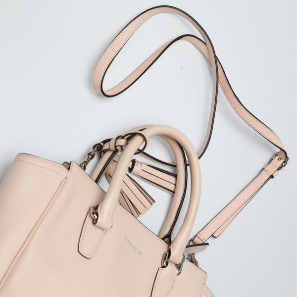 COACH Handbag leather pink Shoulder Bag Diagonal 2WAY Women Used Authentic