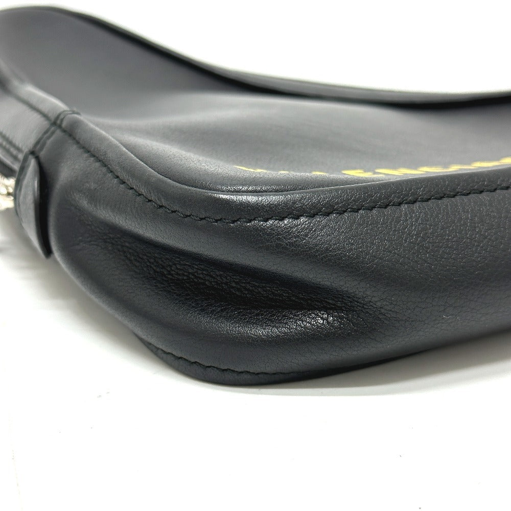 BALENCIAGA Pouch 476976 leather black Triangle triangle mens Used Authentic