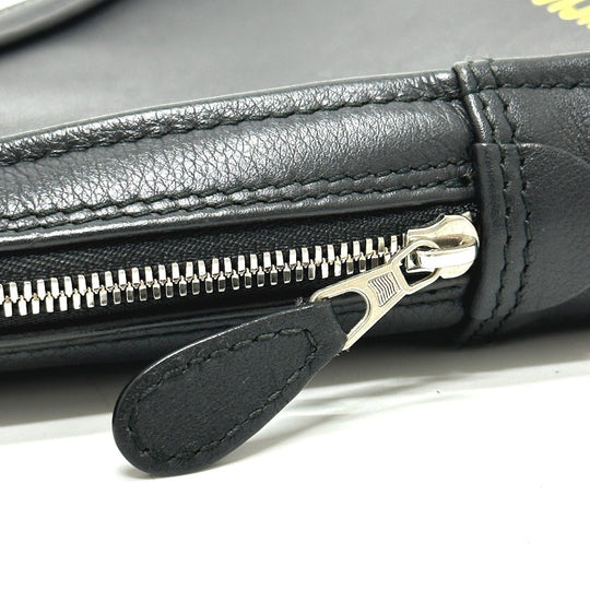 BALENCIAGA Pouch 476976 leather black Triangle triangle mens Used Authentic