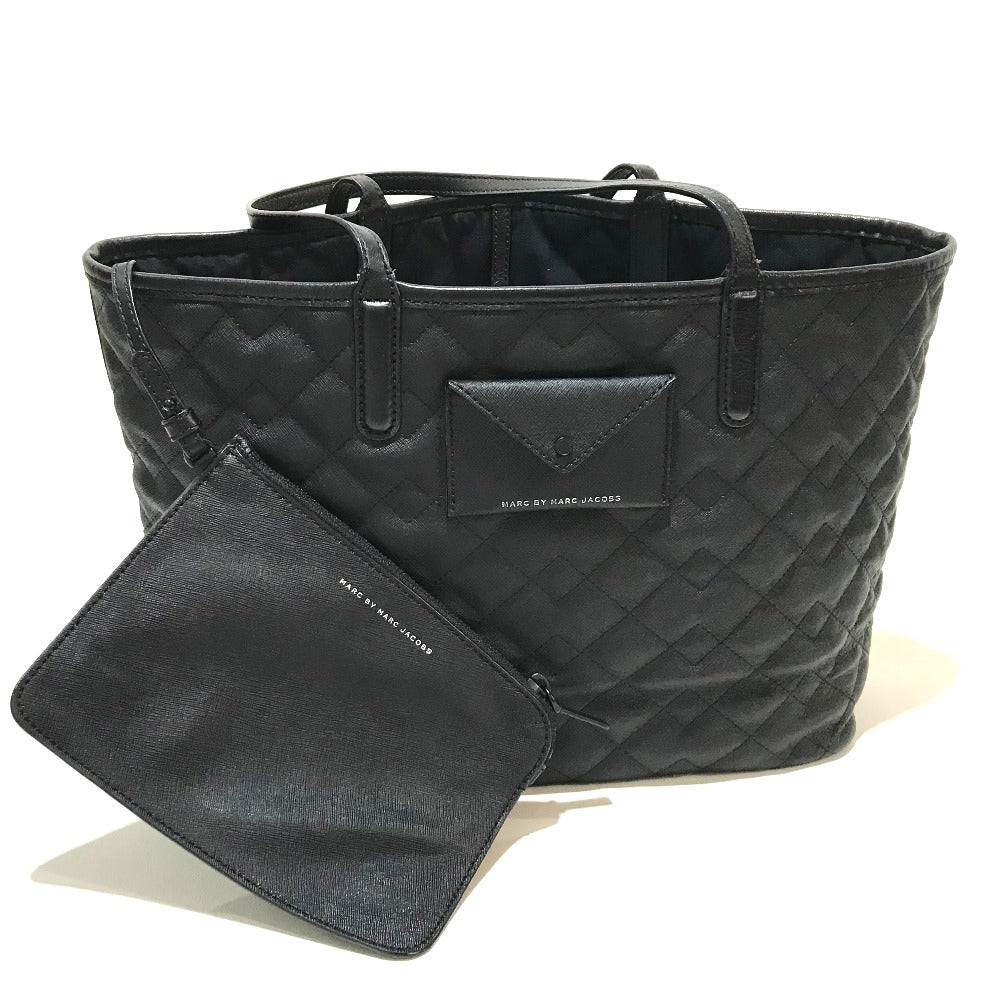 MARC BY MARC JACOBS Tote Bag PVC / Leather black With porch quilting Women Used Authentic