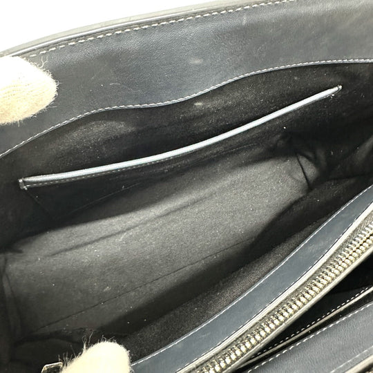 MARC JACOBS Tote Bag leather gray Turn lock Women Used Authentic