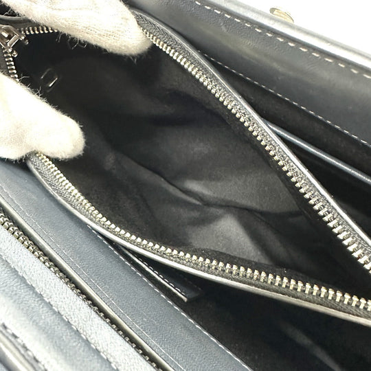 MARC JACOBS Tote Bag leather gray Turn lock Women Used Authentic