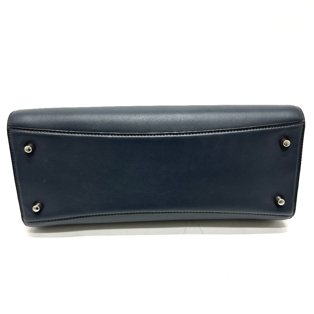 MARC JACOBS Tote Bag leather gray Turn lock Women Used Authentic