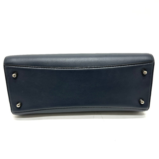 MARC JACOBS Tote Bag leather gray Turn lock Women Used Authentic