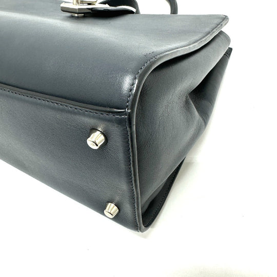 MARC JACOBS Tote Bag leather gray Turn lock Women Used Authentic