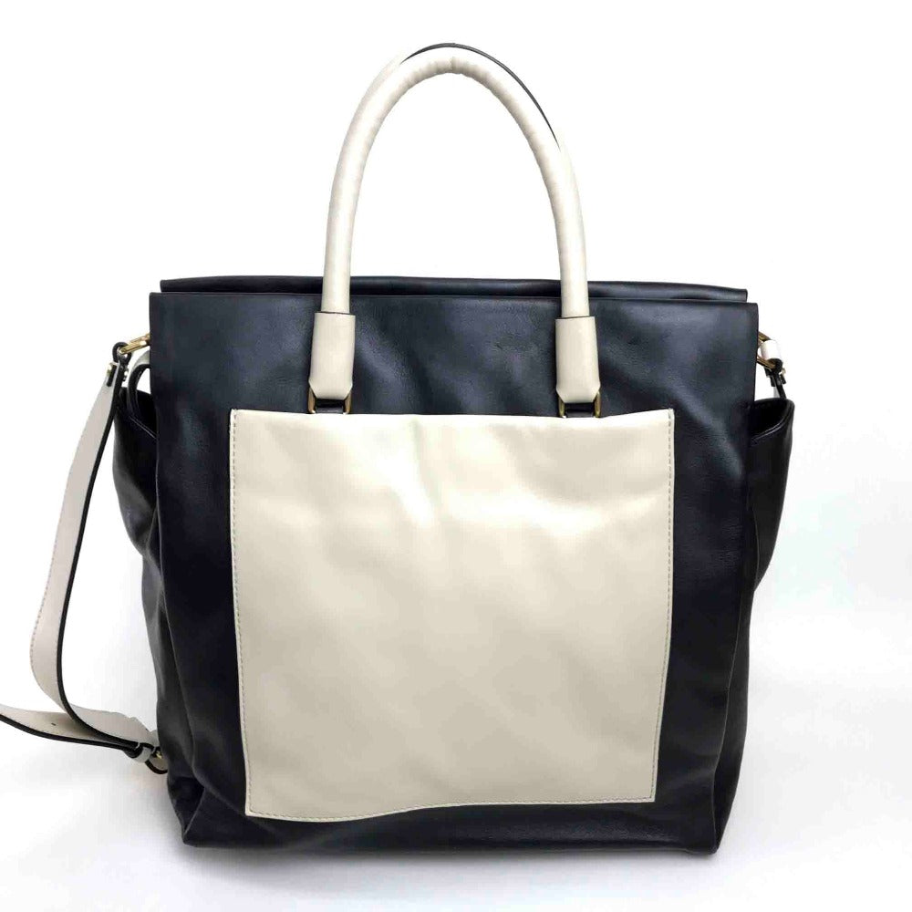 MARC BY MARC JACOBS Handbag leather black Two-tone Bicolor Tote Bag Women Used Authentic