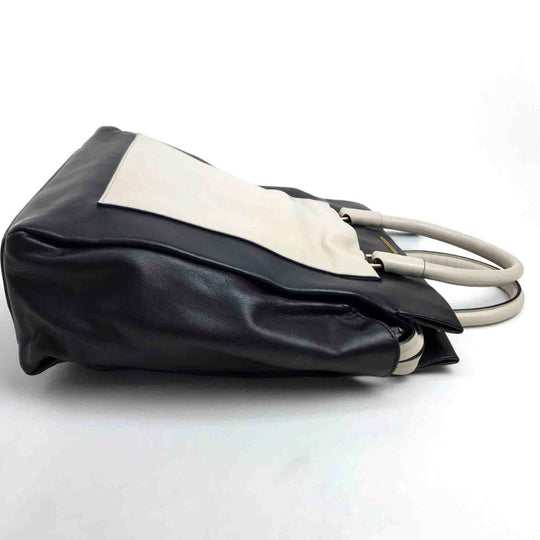 MARC BY MARC JACOBS Handbag leather black Two-tone Bicolor Tote Bag Women Used Authentic
