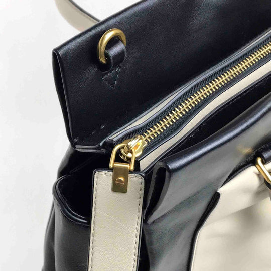 MARC BY MARC JACOBS Handbag leather black Two-tone Bicolor Tote Bag Women Used Authentic