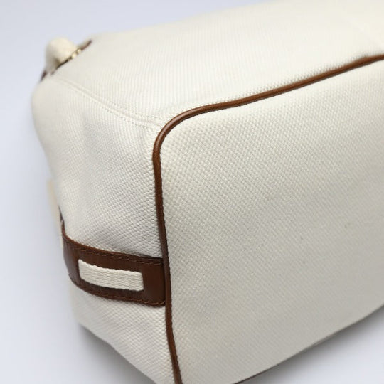 MICHAEL KORS Tote Bag Canvas, Leather, Sailcloth White x brown rope bag Marine Style Women Used Authentic