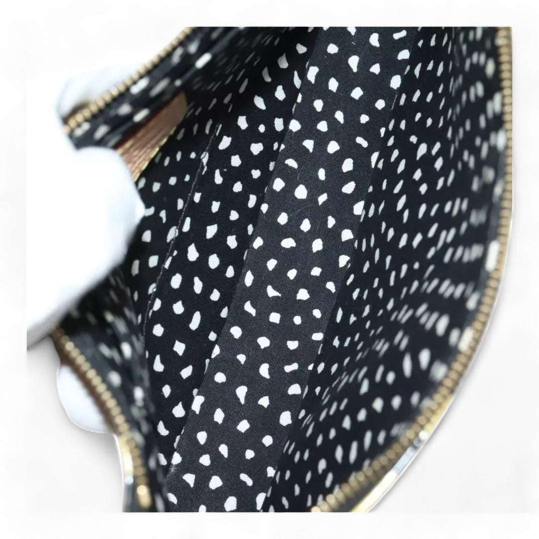 Louis Vuitton Vernis Yayoi Kusama Pochette Accessoires Black Yellow Polka Dot Shoulder Bag Women's Handbag M91427