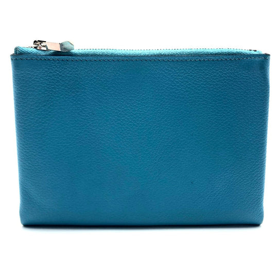 HERMES Pouch leather blue flat Atou PM Women Used Authentic