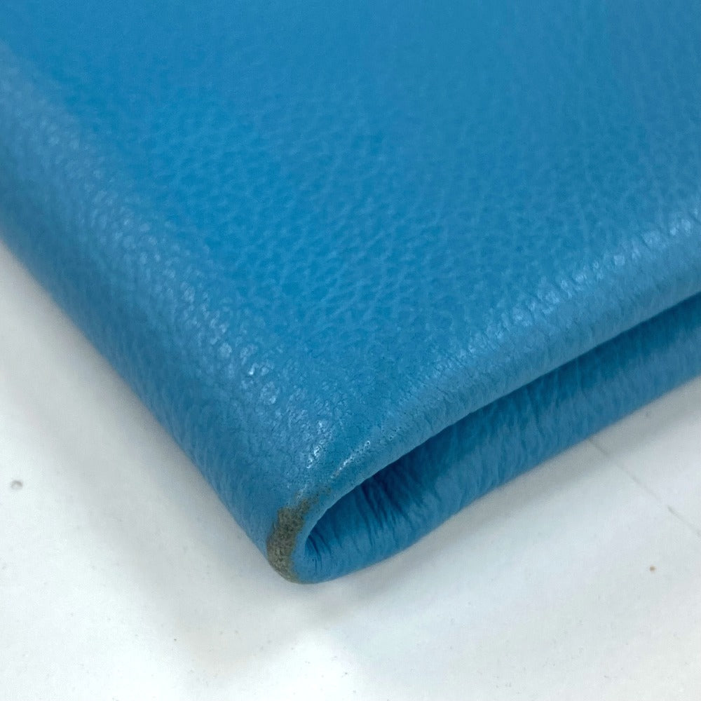 HERMES Pouch leather blue flat Atou PM Women Used Authentic