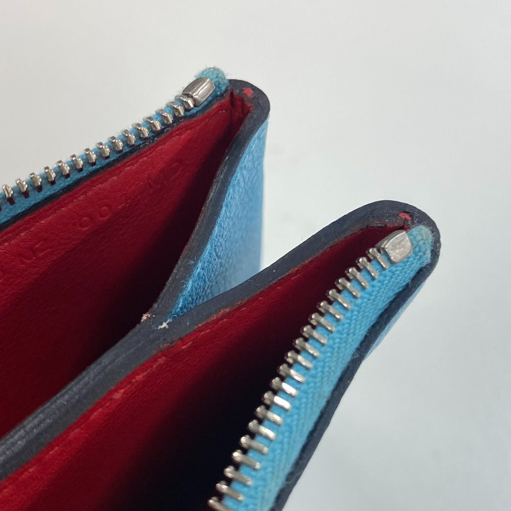 HERMES Pouch leather blue flat Atou PM Women Used Authentic