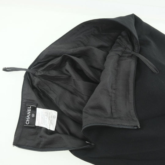 CHANEL skirt P24940V08903 wool black Women 38 Used Authentic