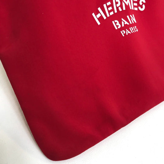 HERMES Pouch polyamide Red Neovan Truth Flat MM Women Used Authentic