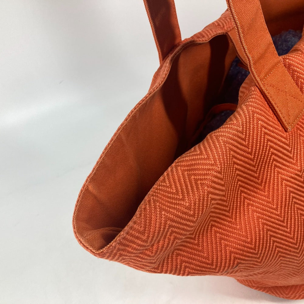HERMES Shoulder Bag canvas Orange Shoulder Tote Bag Beach Bag Paniedo Plat Rouge PM Women Secondhand Authentic