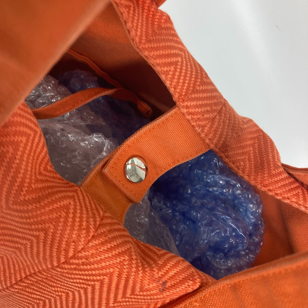 HERMES Shoulder Bag canvas Orange Shoulder Tote Bag Beach Bag Paniedo Plat Rouge PM Women Secondhand Authentic