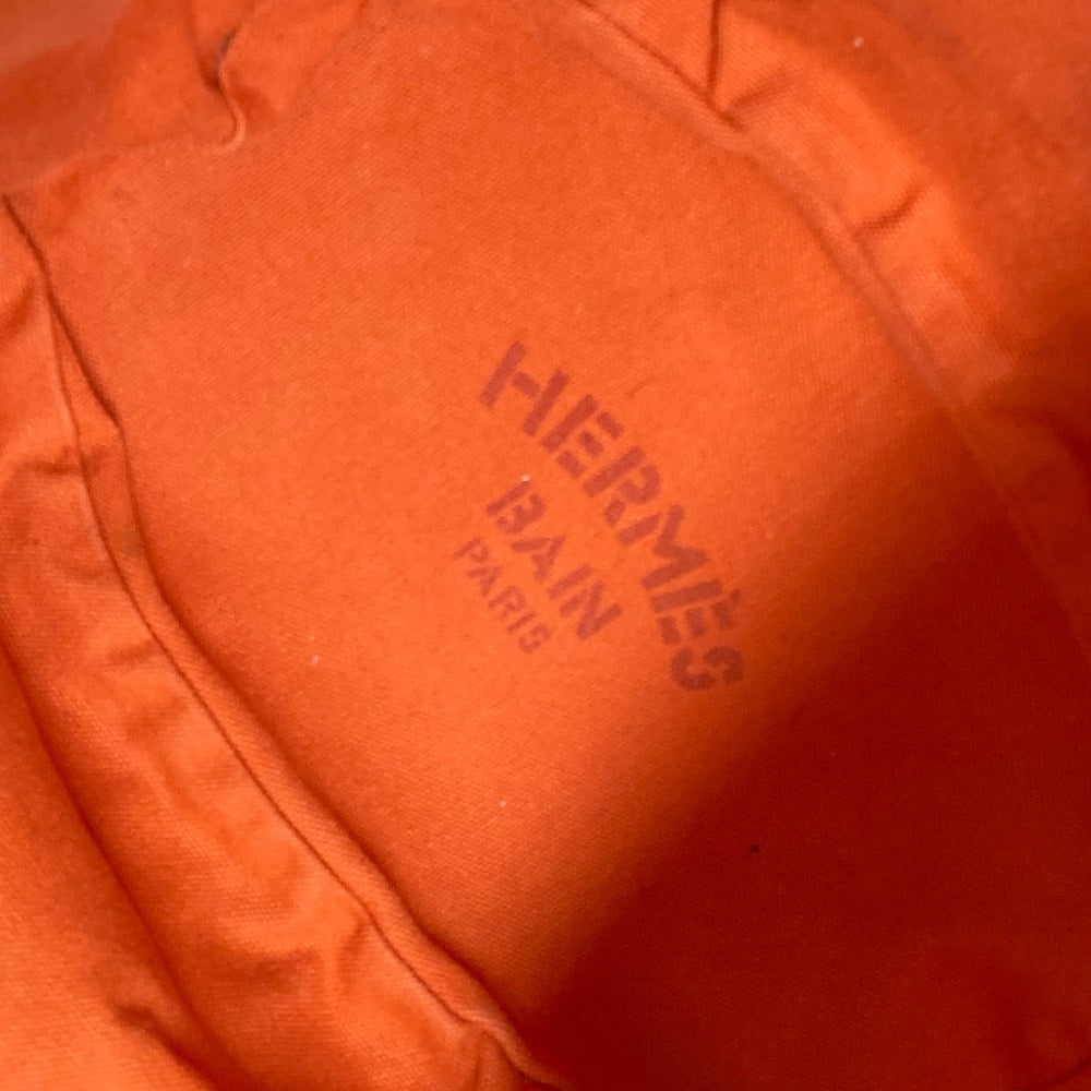 HERMES Shoulder Bag canvas Orange Shoulder Tote Bag Beach Bag Paniedo Plat Rouge PM Women Secondhand Authentic