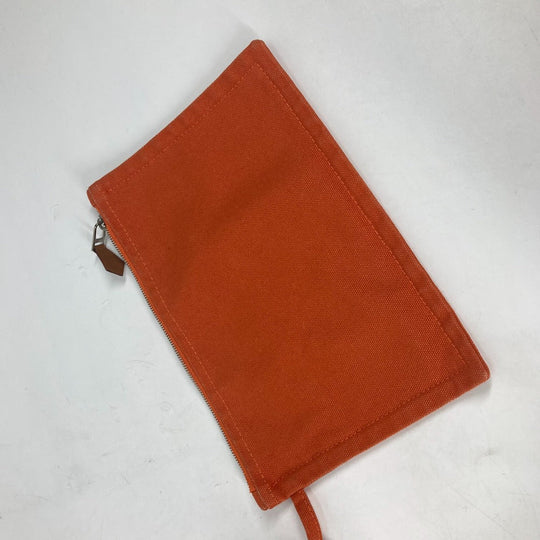 HERMES Shoulder Bag canvas Orange Shoulder Tote Bag Beach Bag Paniedo Plat Rouge PM Women Secondhand Authentic