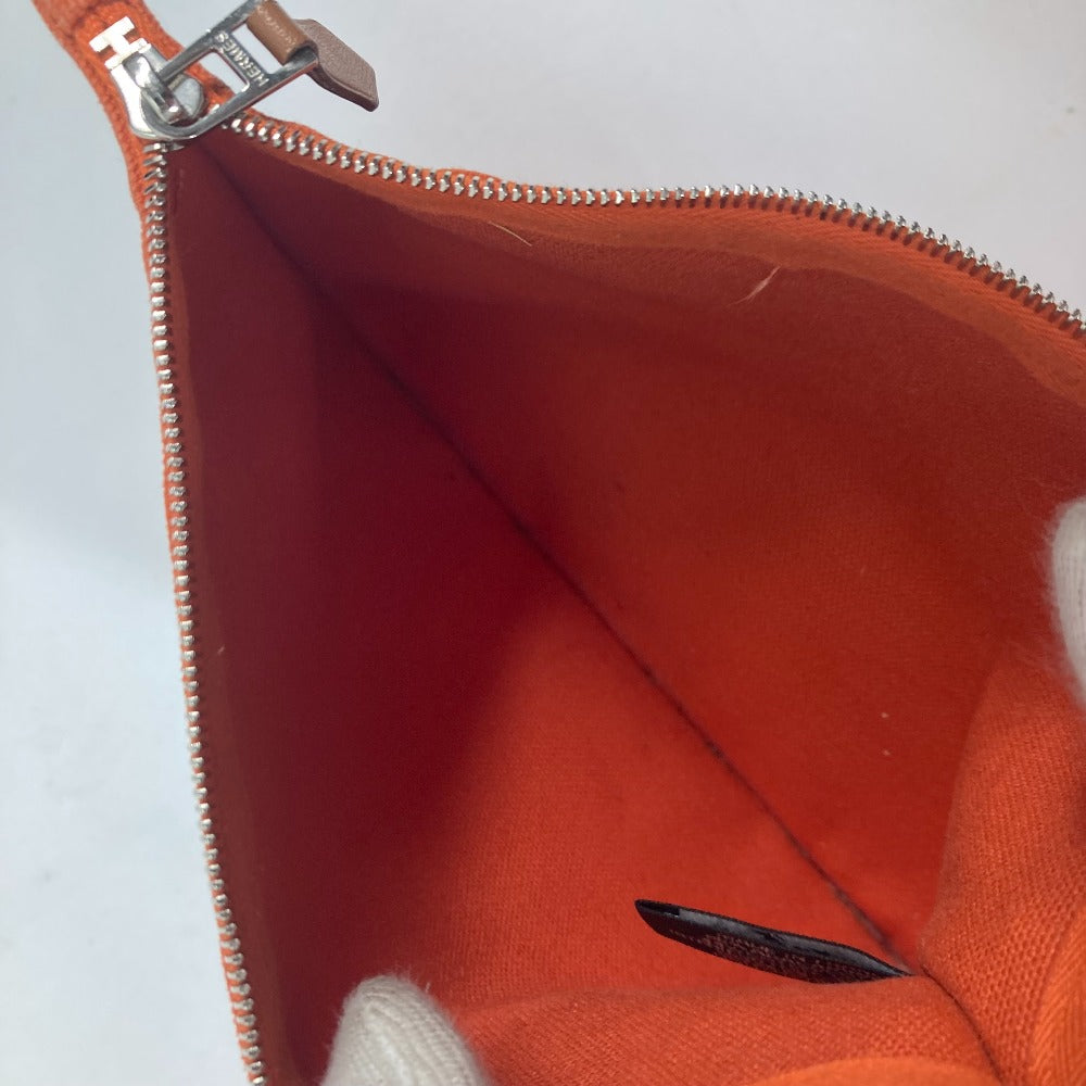 HERMES Shoulder Bag canvas Orange Shoulder Tote Bag Beach Bag Paniedo Plat Rouge PM Women Secondhand Authentic