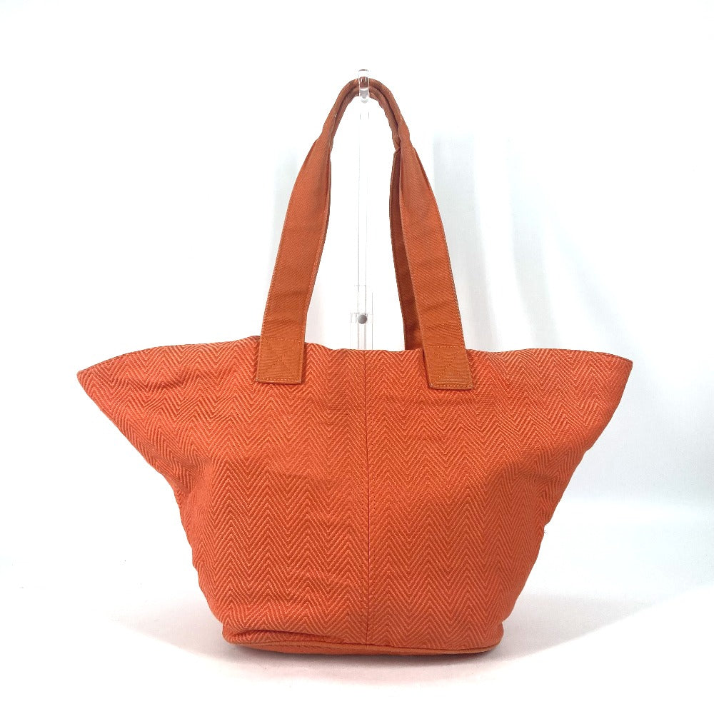 HERMES Shoulder Bag canvas Orange Shoulder Tote Bag Beach Bag Paniedo Plat Rouge PM Women Secondhand Authentic