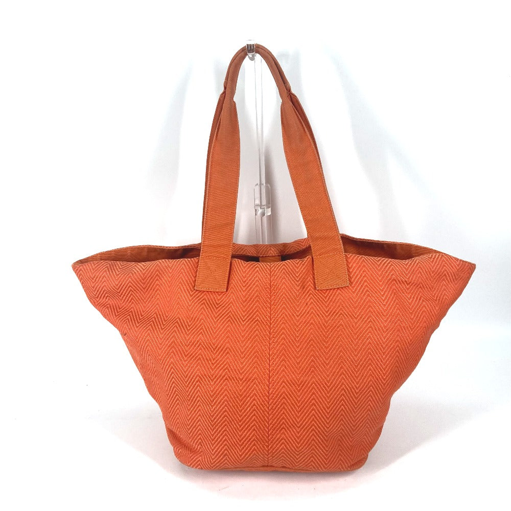 HERMES Shoulder Bag canvas Orange Shoulder Tote Bag Beach Bag Paniedo Plat Rouge PM Women Secondhand Authentic