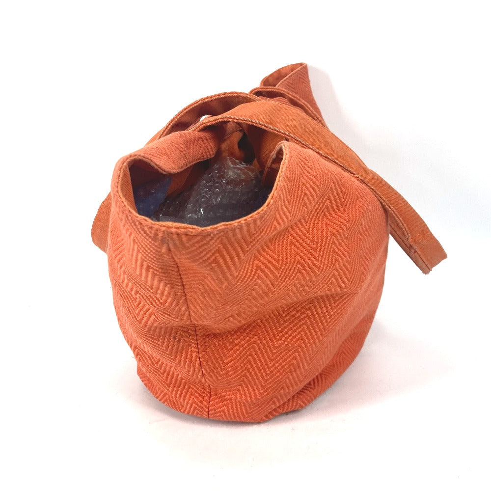 HERMES Shoulder Bag canvas Orange Shoulder Tote Bag Beach Bag Paniedo Plat Rouge PM Women Secondhand Authentic