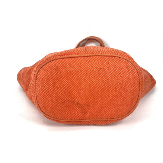 HERMES Shoulder Bag canvas Orange Shoulder Tote Bag Beach Bag Paniedo Plat Rouge PM Women Secondhand Authentic