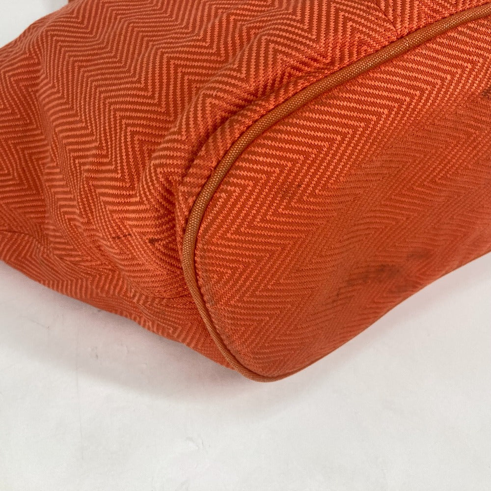 HERMES Shoulder Bag canvas Orange Shoulder Tote Bag Beach Bag Paniedo Plat Rouge PM Women Secondhand Authentic