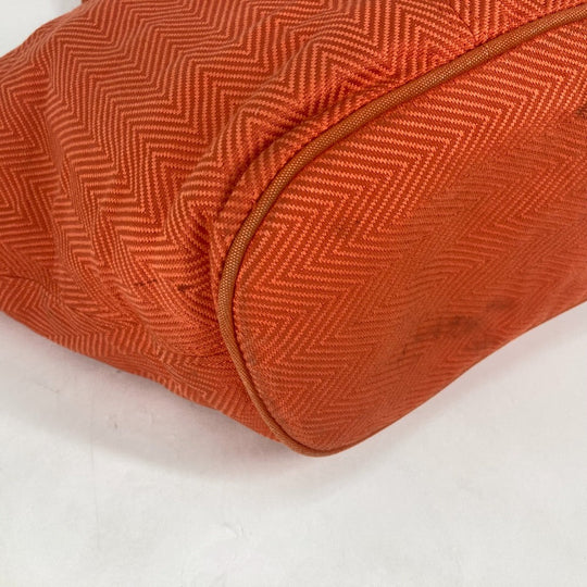 HERMES Shoulder Bag canvas Orange Shoulder Tote Bag Beach Bag Paniedo Plat Rouge PM Women Secondhand Authentic