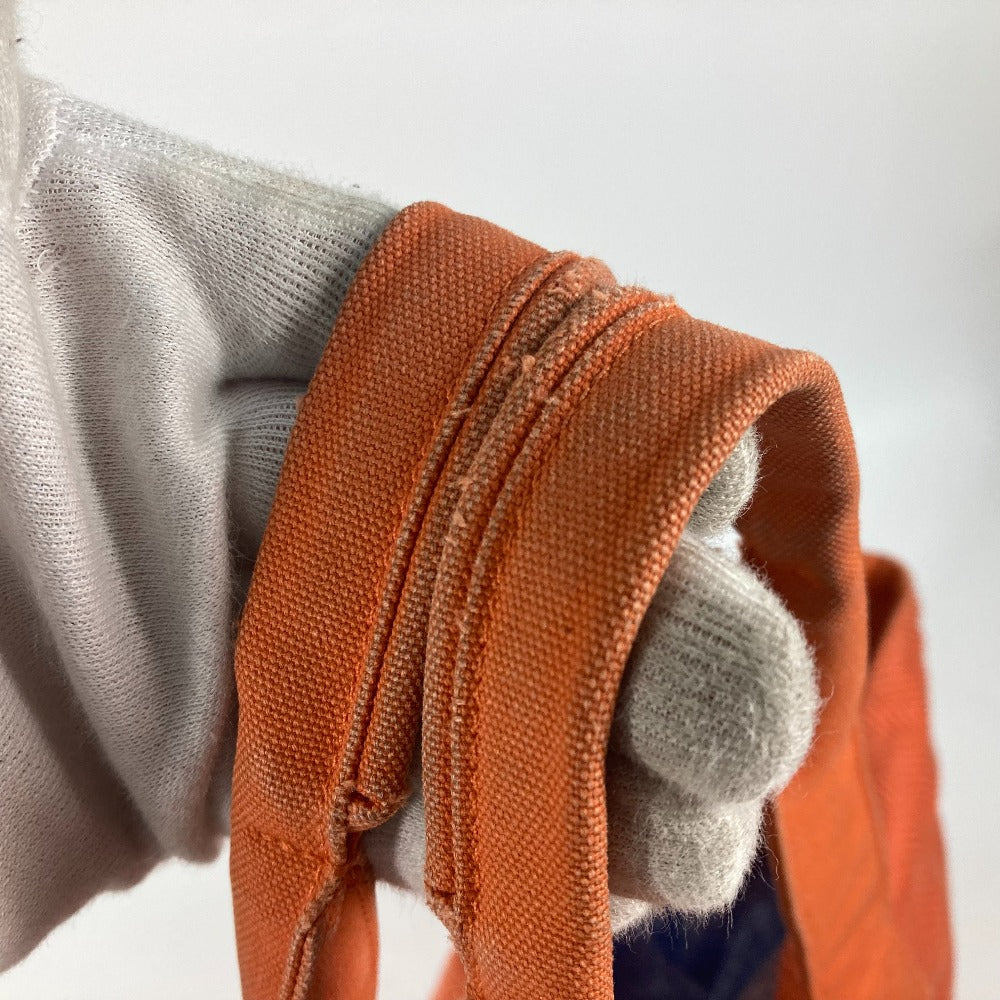 HERMES Shoulder Bag canvas Orange Shoulder Tote Bag Beach Bag Paniedo Plat Rouge PM Women Secondhand Authentic