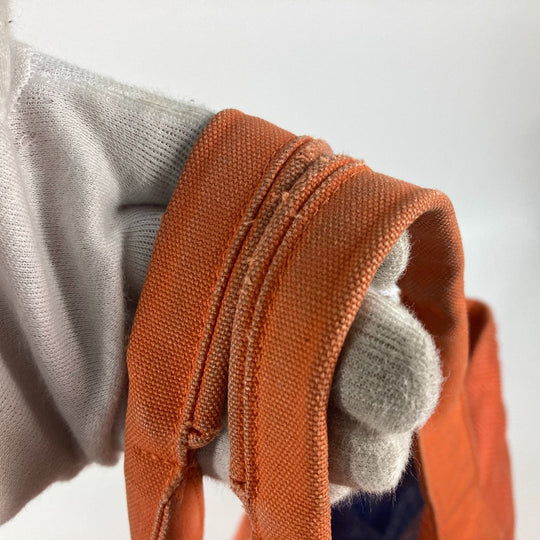 HERMES Shoulder Bag canvas Orange Shoulder Tote Bag Beach Bag Paniedo Plat Rouge PM Women Secondhand Authentic