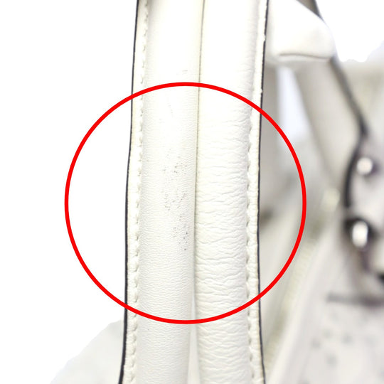 COACH Handbag 16997 leather white Madison Punching 2WAY Leather Cut Op Art Leather Sophia Shirakawa Women Used Authentic