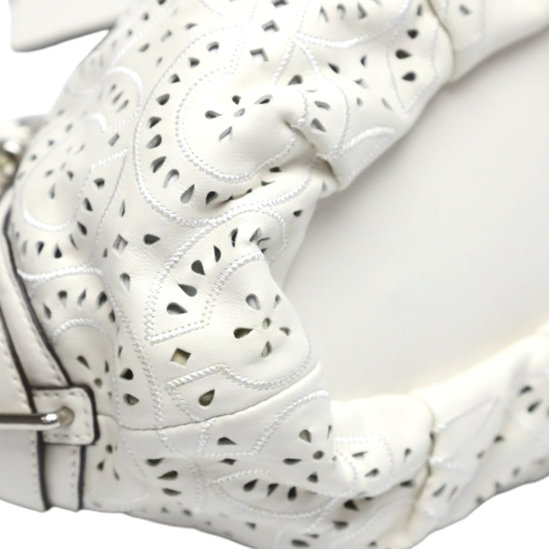 COACH Handbag 16997 leather white Madison Punching 2WAY Leather Cut Op Art Leather Sophia Shirakawa Women Used Authentic