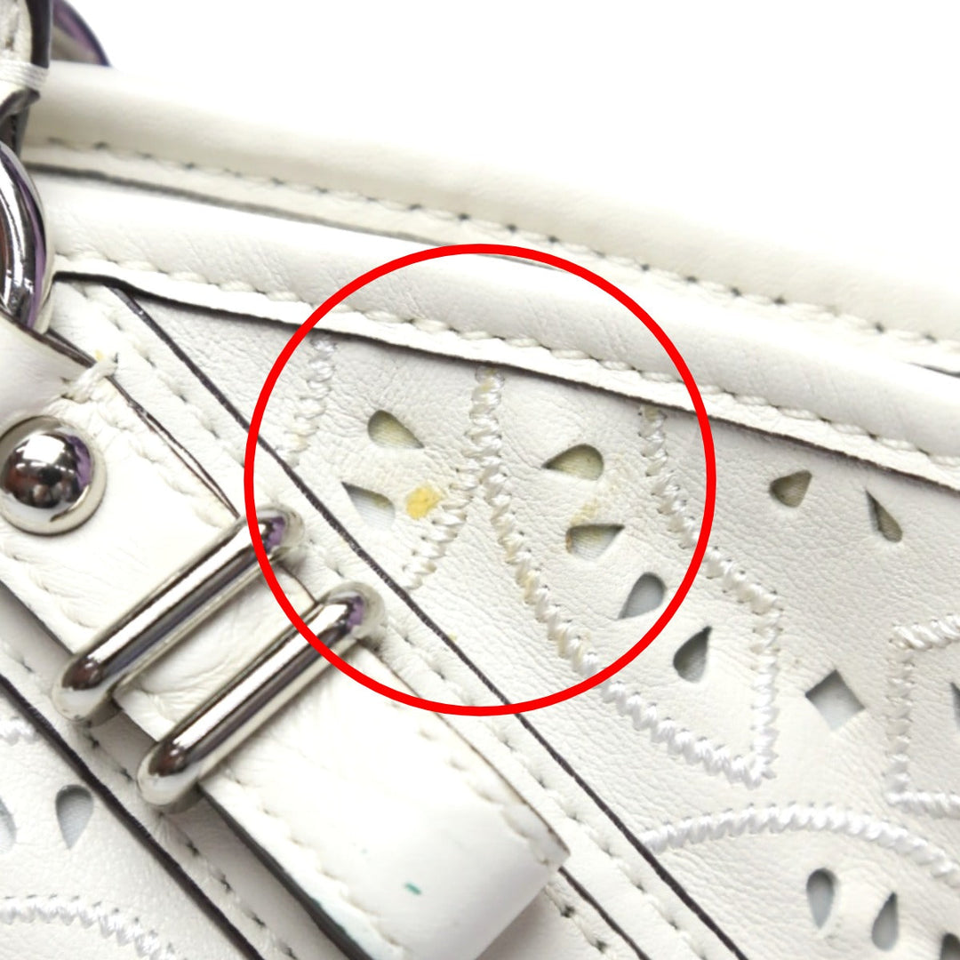 COACH Handbag 16997 leather white Madison Punching 2WAY Leather Cut Op Art Leather Sophia Shirakawa Women Used Authentic