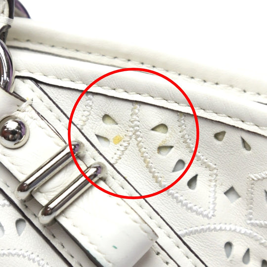 COACH Handbag 16997 leather white Madison Punching 2WAY Leather Cut Op Art Leather Sophia Shirakawa Women Used Authentic