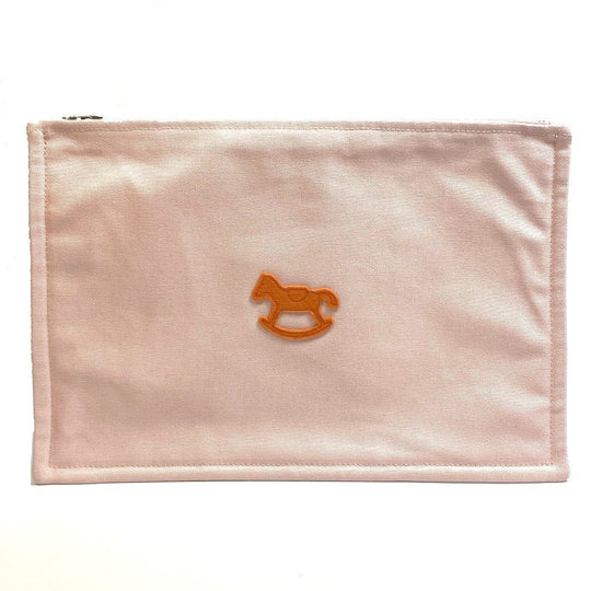 HERMES Pouch cotton pink accessory case Adada Dot GM Women Used Authentic