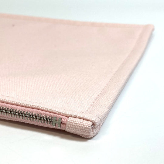 HERMES Pouch cotton pink accessory case Adada Dot GM Women Used Authentic