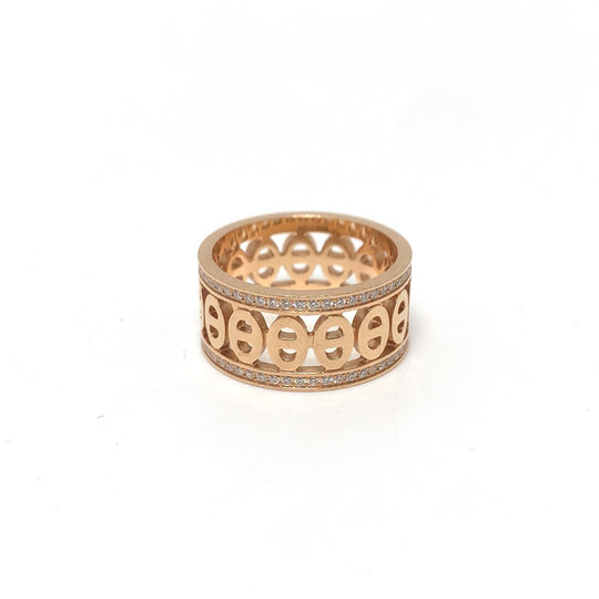 HERMES Ring 22AE054051 18K Pink Gold gold 750PG Chene Dunkle Divine Women 52 Used Authentic
