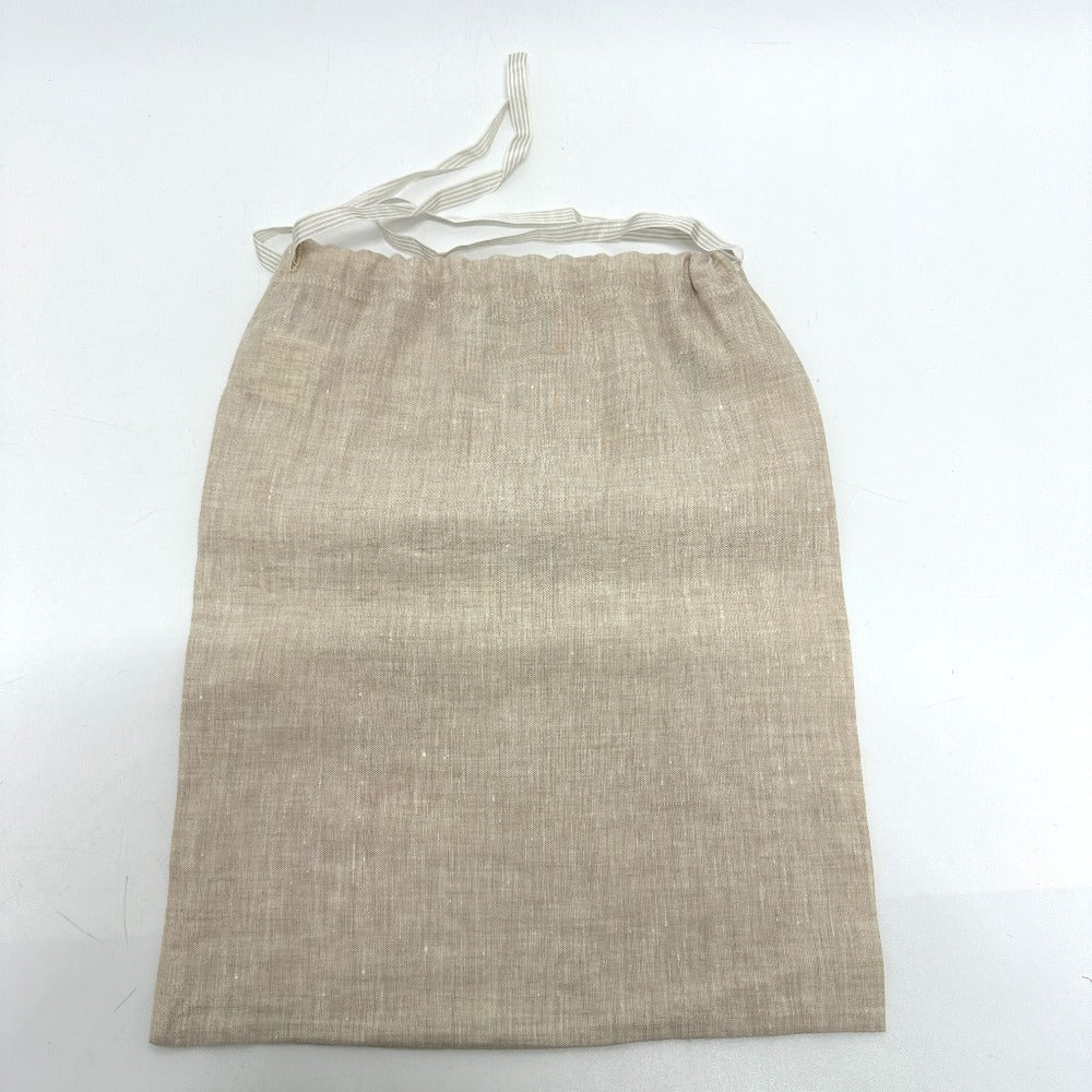 HERMES Pouch hemp beige H embroidery Women Used Authentic