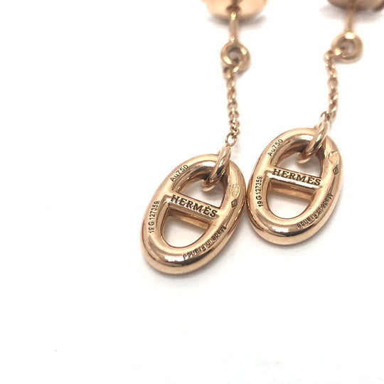 HERMES Pierce 19G127359 18K Pink Gold gold K18PG Farandole Women Used Authentic