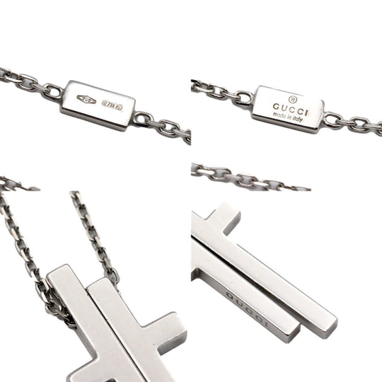 GUCCI Necklace 750 K18WG Silver Women Used Authentic