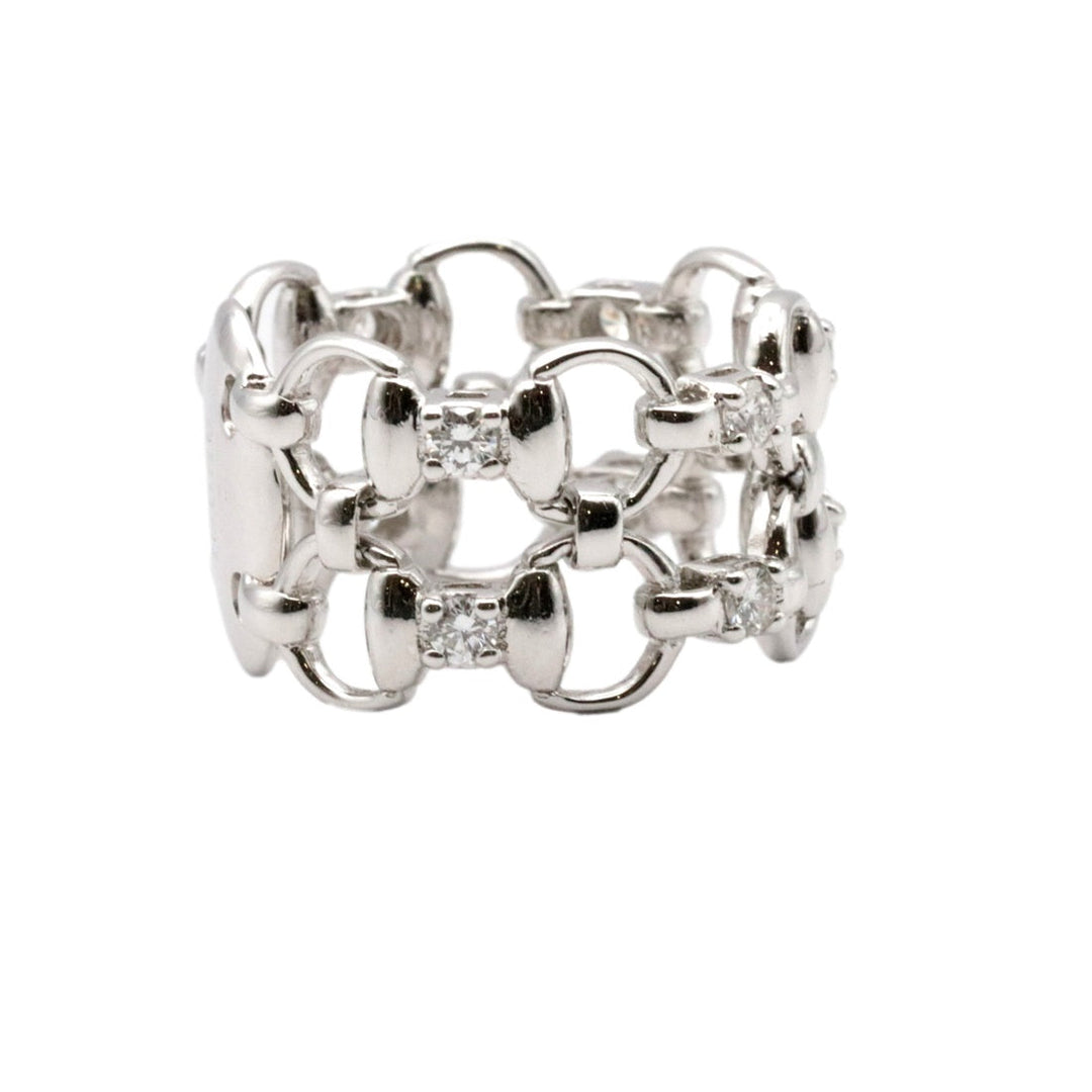 GUCCI Ring Diamond, 750 K18WG Silver Women Used Authentic