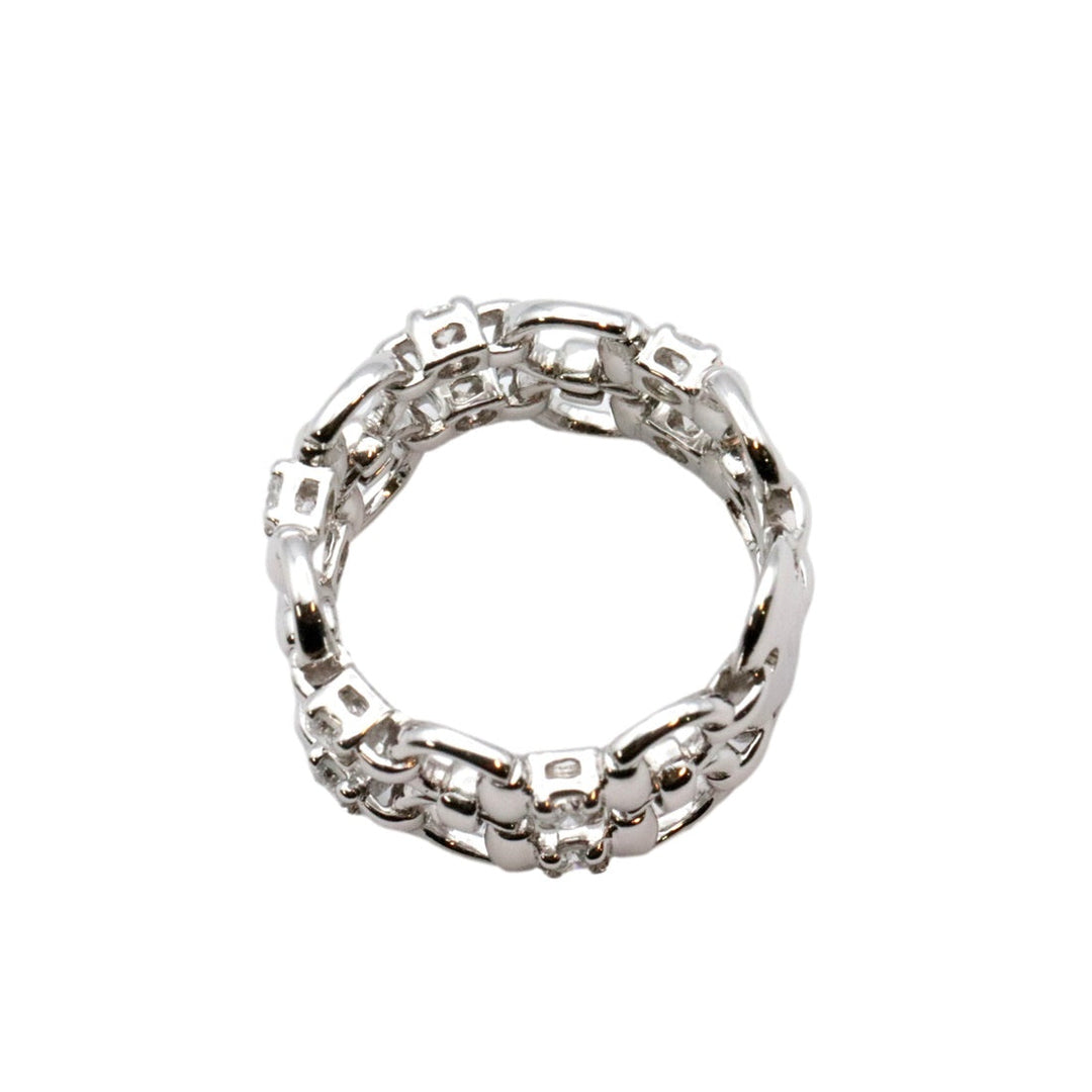 GUCCI Ring Diamond, 750 K18WG Silver Women Used Authentic