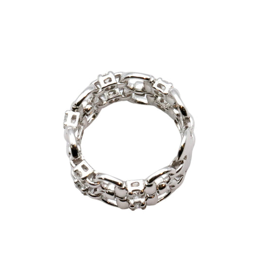 GUCCI Ring Diamond, 750 K18WG Silver Women Used Authentic