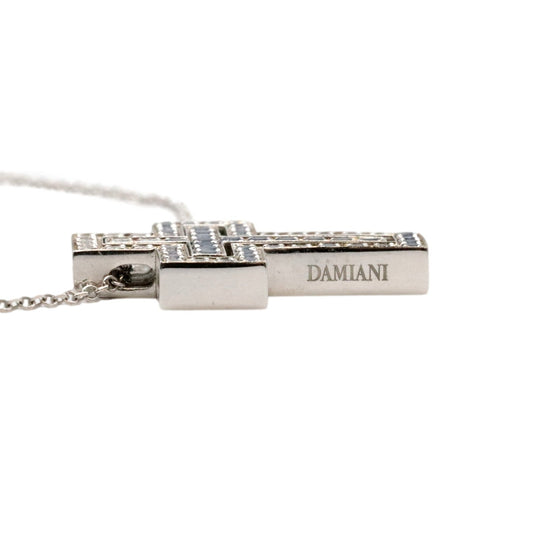 Damiani Necklace 750%, K18WG%, sapphire, diamond blue Women Used Authentic