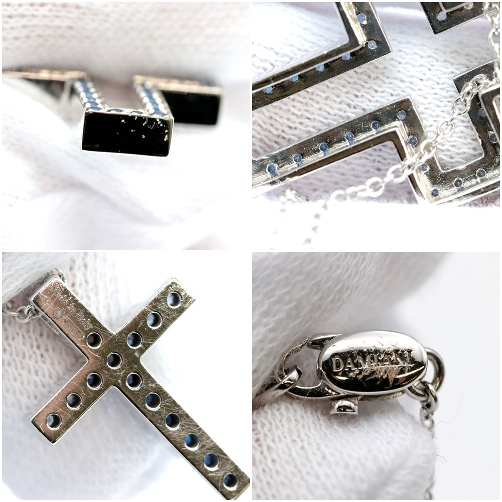 Damiani Necklace 750%, K18WG%, sapphire, diamond blue Women Used Authentic