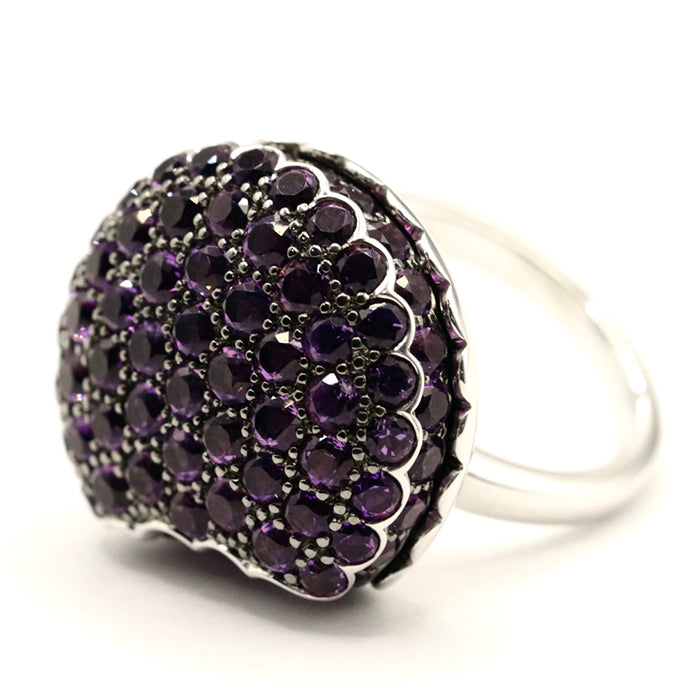 Boucheron Ring Au750%, K18WG%, K18WG, Amethyst purple Tantation Macaron Ring Women 49 Used Authentic